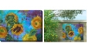 West of the Wind Sunflower on Blue Indoor/Outdoor Art, 40" x 30"